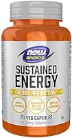 NOW Sports, Sustained Energy Energy Production* Mental Alertness* Sustained Release Caffeine with B Vitamins 90 Veg Capsules